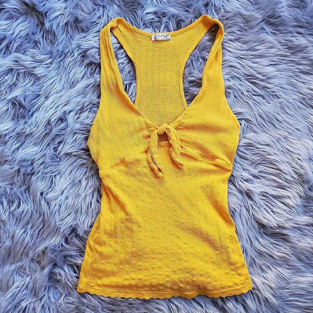 Free People Front Tie Tank Top